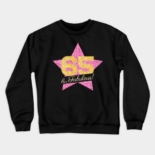 65th Birthday Gifts Women Fabulous - Pink Gold Crewneck Sweatshirt